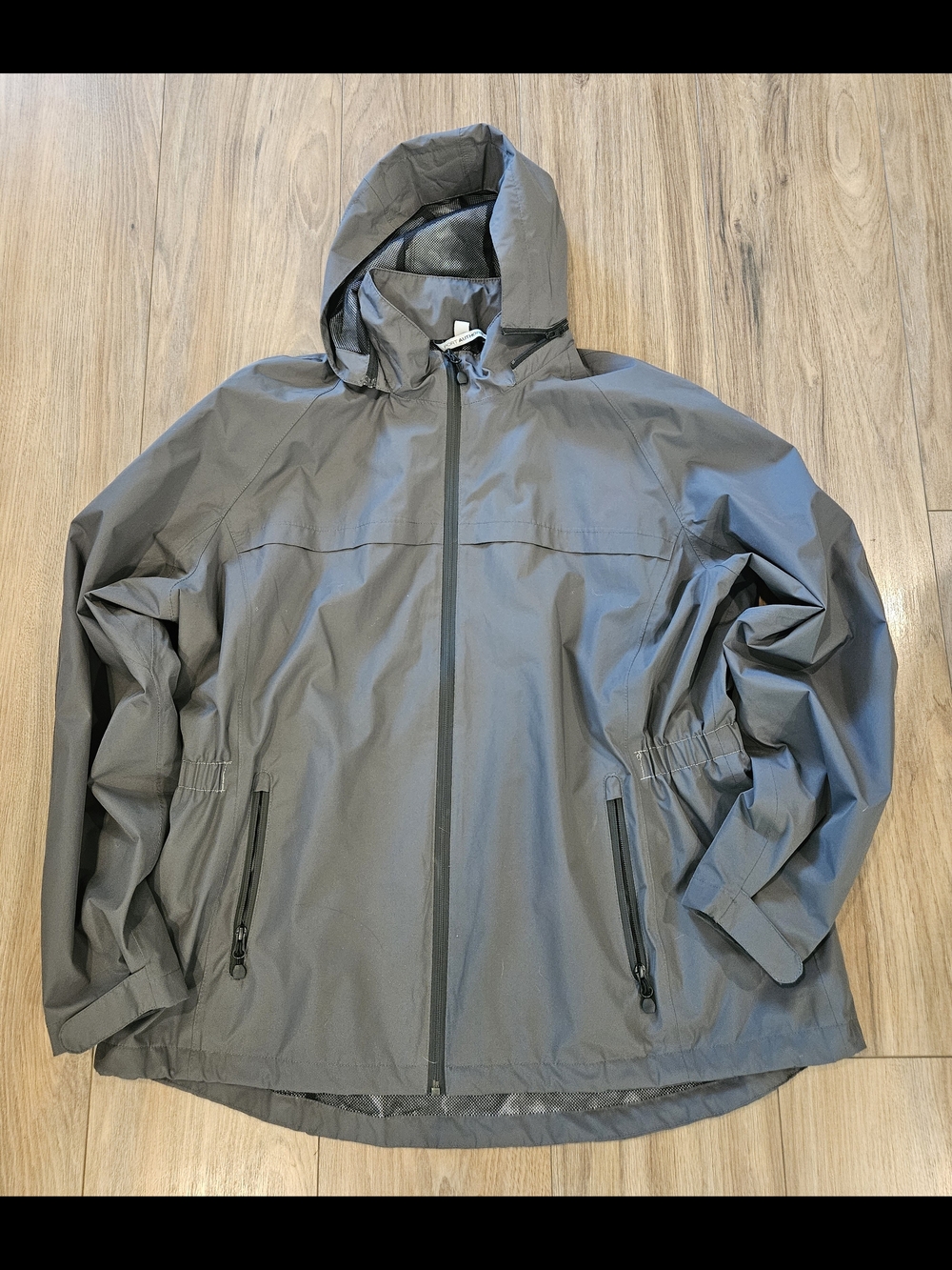 Port Authority Charcoal Hooded Rain Jacket
